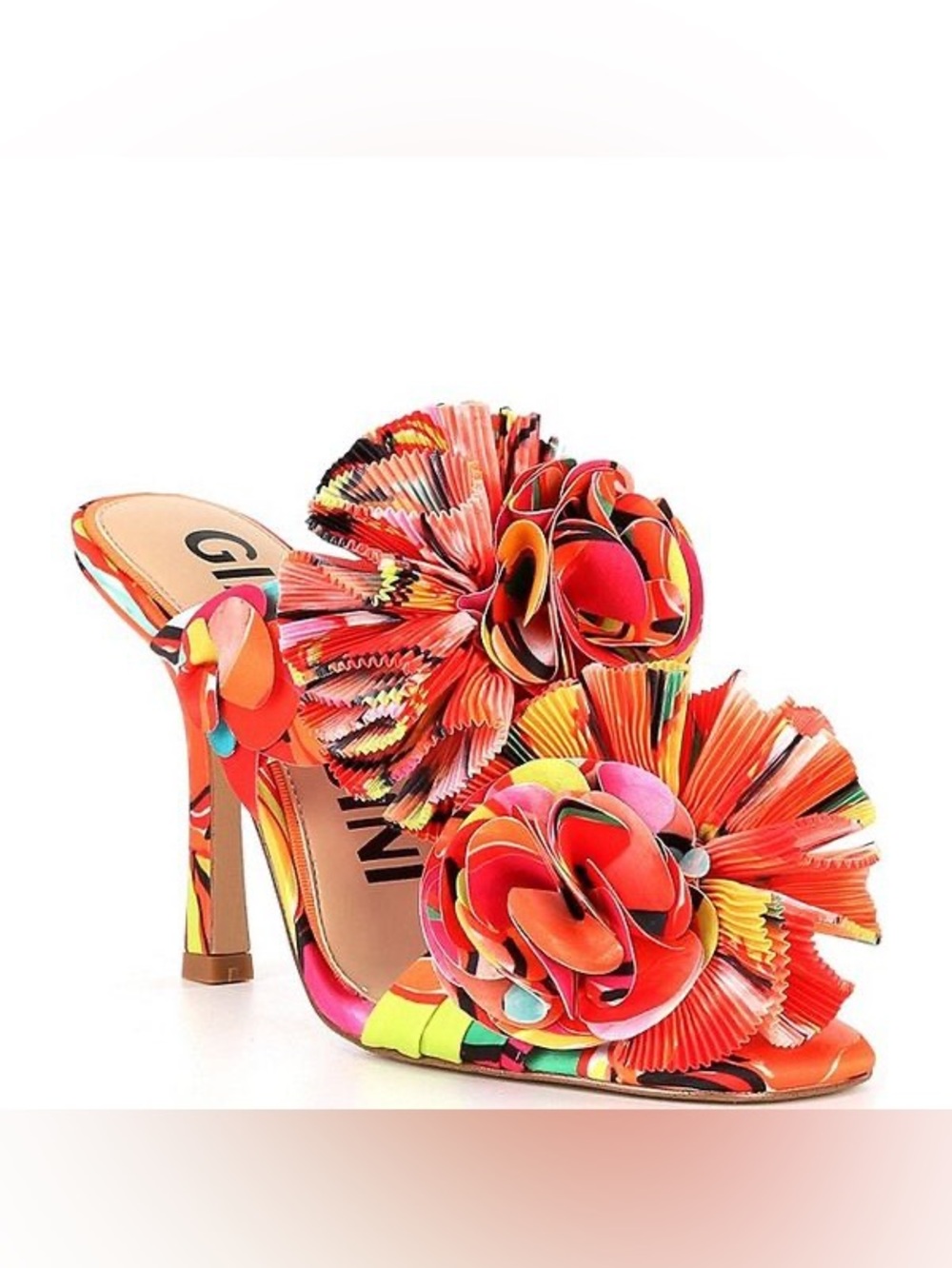 Gianni Bini Hardaway Printed Ruffle Dress Sandals